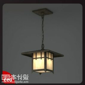 Lámpara de techo asiática Material de hierro Modelo 3d