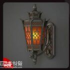 Антикварная настенная лампа с резьбой