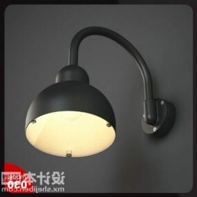 Round Shade Iron Wall Lamp 3d model