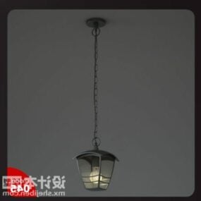 מנורת חוץ עם תקרה לתקרה עם שרשרת ברזל דגם תלת מימד