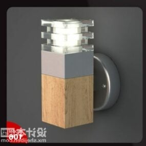 Lámpara de pared cuadrada con forma de madera modelo 3d