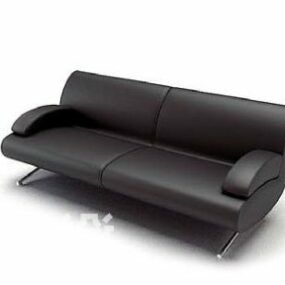 Modern Sofa Black Leather 3d model