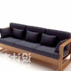 Multiplayer Fabric Sofa Wood Base