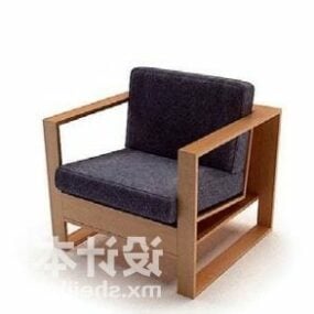Sofa Armchair Modern Wood Frame 3d model
