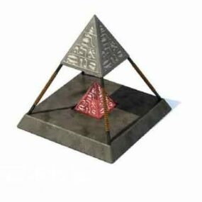 Modello 3d della decorazione del camino del triangolo