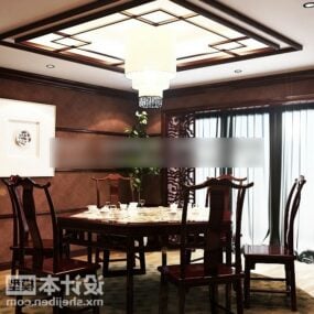 亚洲餐桌椅套装3d模型