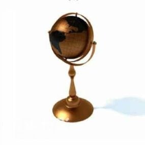 Modelo 3d de decoração de globo de ouro