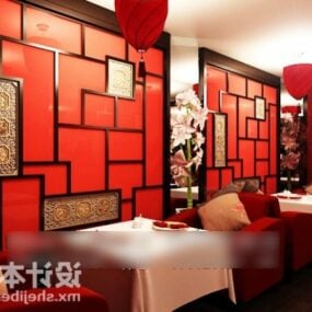 Çin Restoranı Masa Ve Sandalye Takımı 3D model