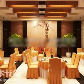 Luxury Restaurant Table And Chair Set 3d model