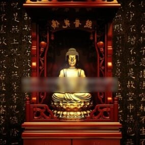 Kinesiska entréhallen Buddha skåp 3d-modell