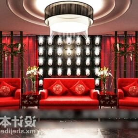 Mẫu sofa bọc nệm truyền thống Trung Quốc 3d