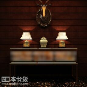 Entrance Hall Cabinet With Table Lamp 3d model
