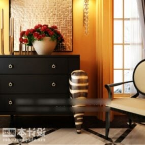 Mueble de entrada con florero modelo 3d