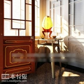 Entrance Hall Cabinet With Lamp Classic Furniture 3d model