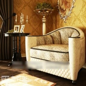 Elegant European Sofa Armchair Furniture 3d model