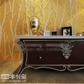 Meuble de hall d'entrée de beauté, meuble classique modèle 3D
