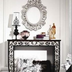 Classic Entrance Hall Cabinet With Mirror Furniture 3d model