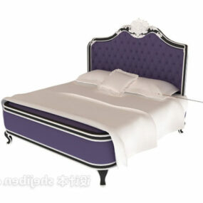 European Double Bed Hotel Furniture 3d model