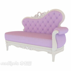 European Pink Daybed Chair 3d model