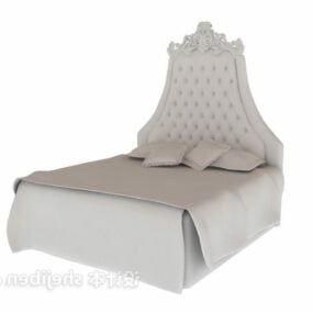 מיטה זוגית דגם תלת מימד אלגנטי בסגנון אירופאי
