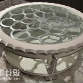Round Glass Coffee Table Modern Style 3d model