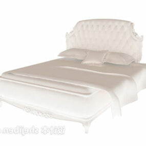 Soft Bed White Color 3d model