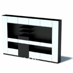 Living Room White Tv Cabinet 3d model
