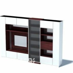 Living Room Tv Cabinet With Bookcase 3d model