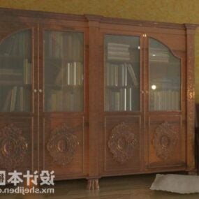 Classic Office Wood Bookcase 3d model