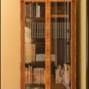 Libreria con porta in vetro V1 modello 3d
