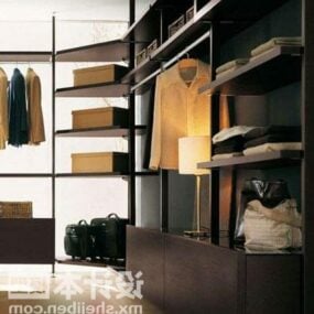 Bedroom Wardrobe With Shelves 3d model