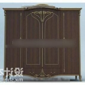 3д модель шкафа из античного деревянного материала