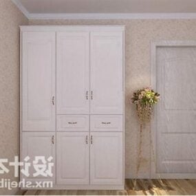 Bedroom White Wardrobe V1 3d model