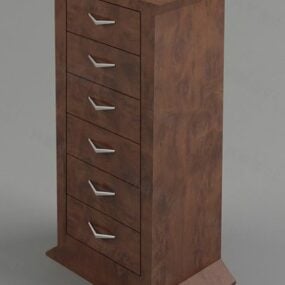 Six Bucket Cabinet Wood Material 3d model