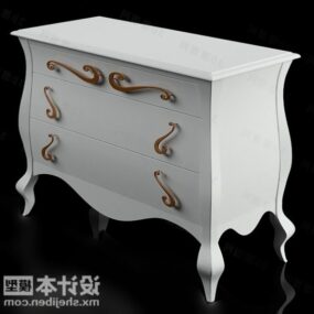 Table de chevet blanche classique V1 modèle 3D