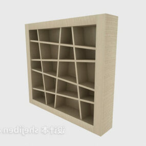 3d модель дерев'яної книжкової шафи модерн