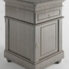 Antique Bedside Table Grey Painted