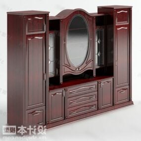 Bedroom Bedside Table With Mirror 3d model