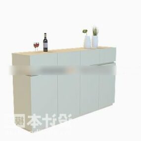 Entrance Hall Cabinet White Painted 3d model