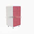 Pink Bedside Table Plastic Material