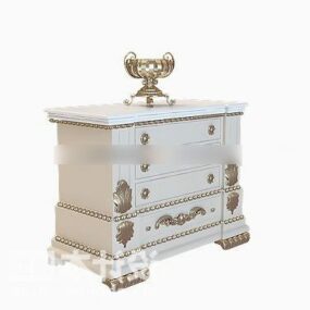 Antique Bedside Table Carving Style 3d model