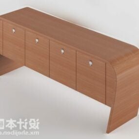 Red Wood Tv Cabinet Modern Style 3d model