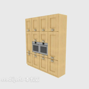 Kitchen Cabinet Yellow Wood 3d model