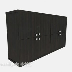 Shoe Cabinet Black Furniture 3d model