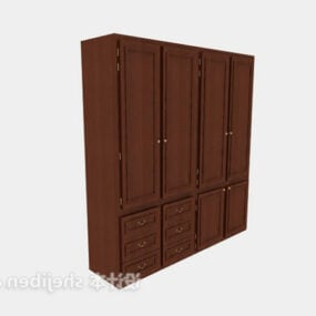 Ρετρό ντουλάπα με ξύλινο φινίρισμα 3d μοντέλο