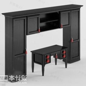 Bookcase Black Wood 3d model