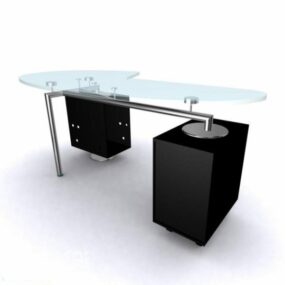 Office Glass Desk 3d model