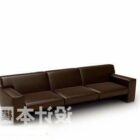 Three Seaters Sofa Brown Leather