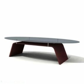 La mesa de centro con tapa ovalada modelo 3d