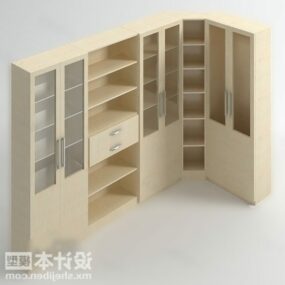 Mô hình tủ sách góc 3d